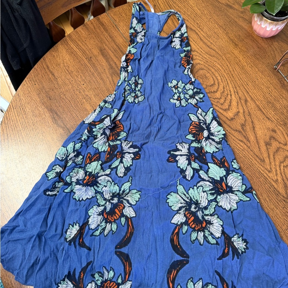 Free People Blue Floral Halter Sundress